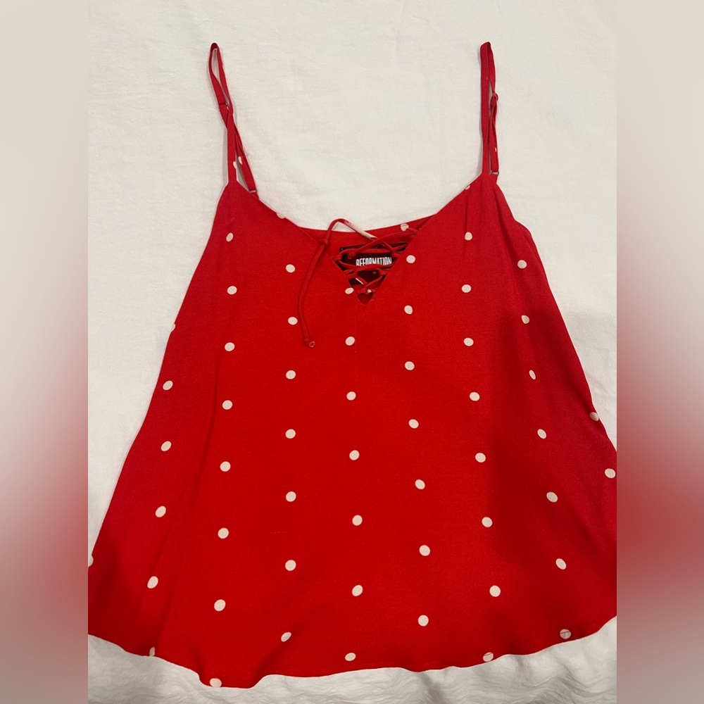Reformation polka dot top size small